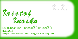 kristof knosko business card